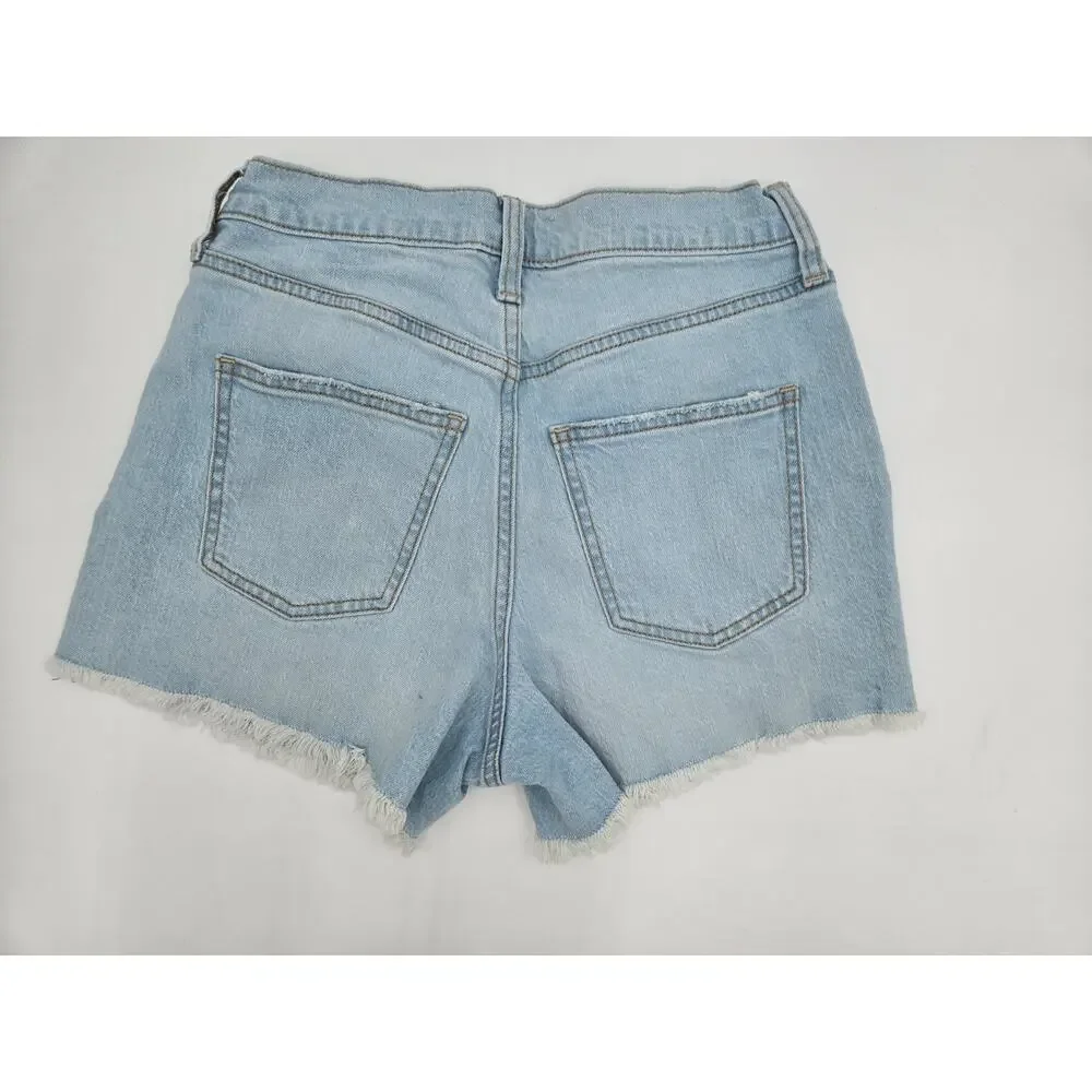 Universal Thread Highest Rise Shortie Womens 2R Light Wash Denim Shorts - Picture 9 of 10